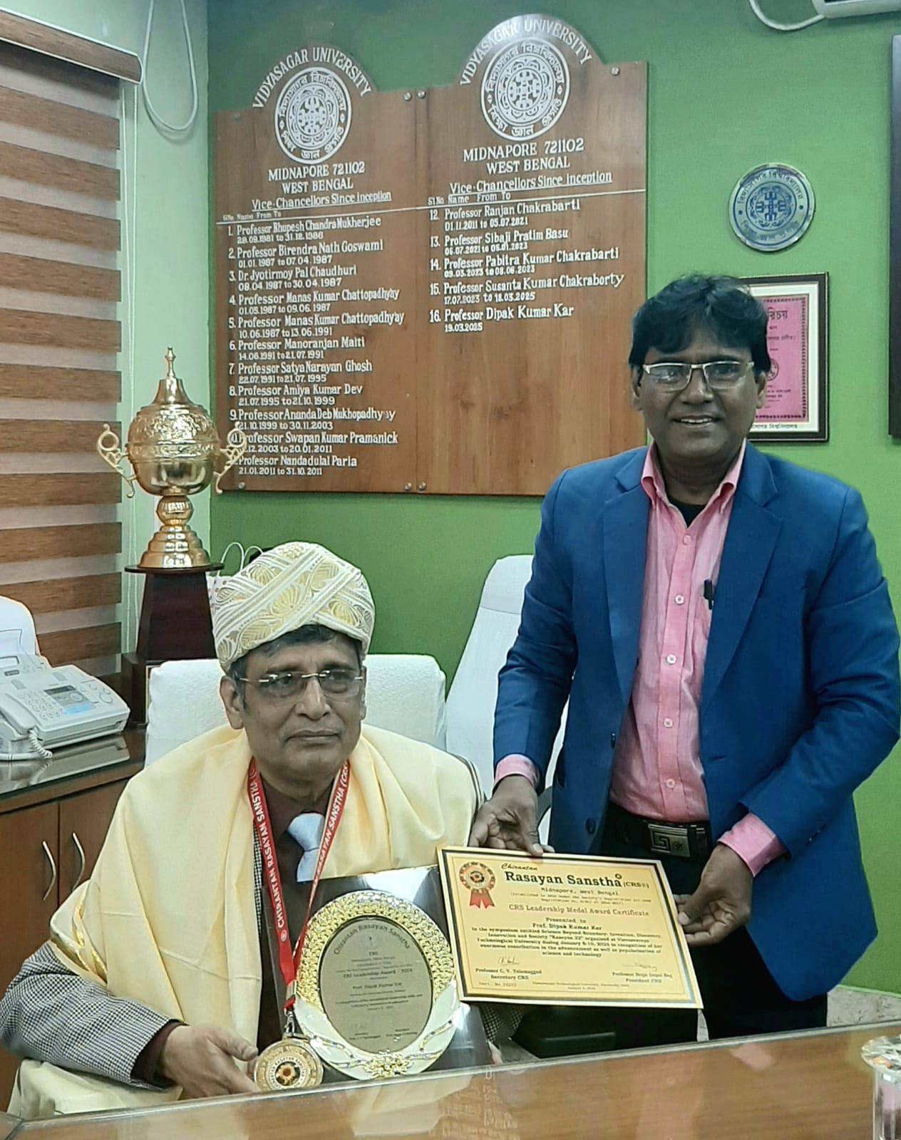 Honorable Vice Chancellor was honored with the prestigious CRS Leadership Award