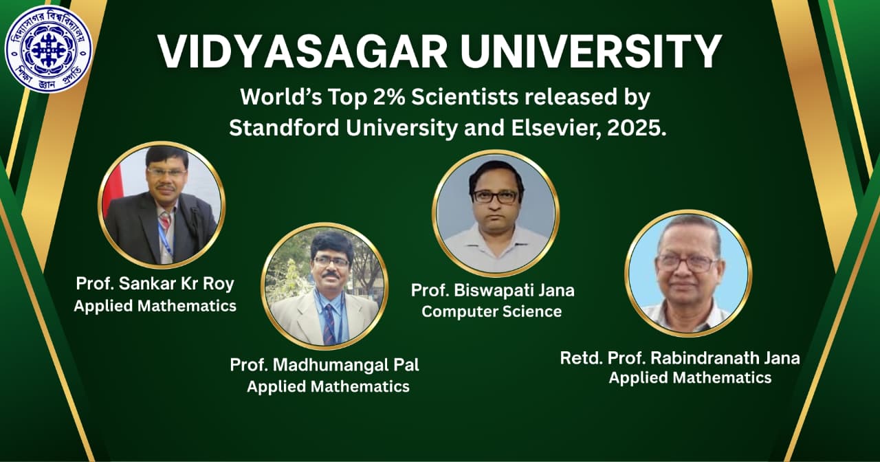The world’s top 2% scientists from Vidyasagar University for the year 2025 (prepared by Stanford University).
