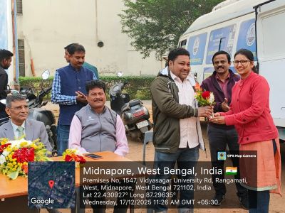 Medical Check up camp at Vidyasagar University by Mobile Medical Unit of Midnapore Municipality